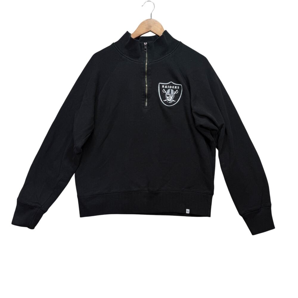 NFL Las Vegas Raiders '47 Brand Men's Quarter Zip Pullover Football Jacket sz L